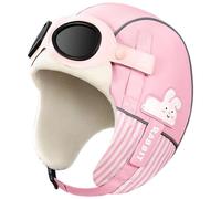 Ppmter Cute Pilot Aviator Hat for Kids Winter Warm Hat Vintage Winter Earmuffs Cap with Goggles for Toddlers