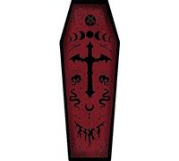 Ppmter Halloween Coffin Area Rug Bath Mat, Gothic Cross Coffin Carpet Non-slip Rug Floor Mats for Kitchen Bedroom Living Room