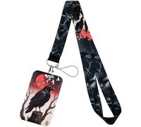 Ppmter Halloween Id Badge Holder Lanyard for Men Women Gothic Horror Neck Lanyard for Id Badges Halloween Keychain Lanyard Id Holder Card Case
