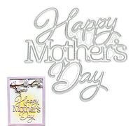Ppmter Happy Mother's Day Cutting Metal Embossing Stencil Card Making Cutting Cutting Stencil for Card Scrapbook