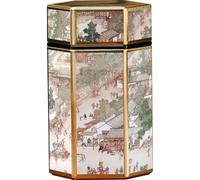 Ppmter Hexagonal Tea Box Tinplate Tea Storage Tank Small Tea Box Portable Tea Tin Canister Tea Storage Container for Loose Tea Leaf Coffee Bean Nut