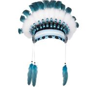 Ppmter Indian Headdress Feathers Chiefs Hat Feather Headband Native American Headpiece Carnival Costume Hair Accessories for Women Men
