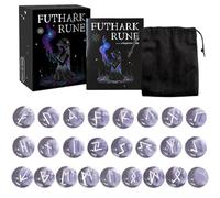 Ppmter Runes Set, Rune Stone Set with Instruction Guide and Drawstring Bag, Viking Nordic Runes for Beginners Witchcraft Divination Meditation Spiritual