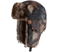 Ppmter Winter Camo Trapper Hat Outdoor Hunting Hat Aviator Fur Warm Ushanka Russian Trooper Hat Ski Snow Hat with Ear Flaps for Cold Weather