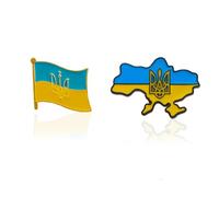 PPMUkraine Flag Brooch Ukraine Peace Support Button Pin Badge Ukraine Friendship Lapel Pin Ukrainian National Flag Pin For Backpacks Hat Bag Clothes Patriotic Badge Enamel Pin