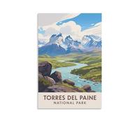 PPNVMKX Torres Del Paine National Park Vintage Travel Poster 08x12inch(20x30cm) Wall Decor Painting Canvas Wall Art Living Room Poster Bedroom
