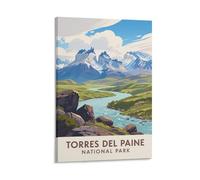 PPNVMKX Torres Del Paine National Park Vintage Travel Poster 20x30inch(50x75cm) Wall Decor Painting Canvas Wall Art Living Room Poster Bedroom
