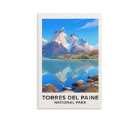 PPNVMKX Torres Del Paine National Park Vintage Travel Posters 12x18inch(30x45cm) Wall Decor Painting Canvas Wall Art Living Room Poster Bedroom