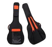 PPOPPO 40-42 Inch Orange Acoustic Guitar Gig Bag | 12mm Thick Padded | 3-Pocket | 600D Waterproof Nylon | Adjustable Shoulder Strap | Dual-Way Metal Zipper | Side Handle Padded | Rubber Anti-Slip Base