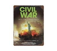 PPOXXFFE Civil War Movie PosterWall Decor Art Metal Tin Poster Modern Bar Decorations40x30cm