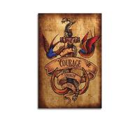 PPOXXFFE Courage Strength Faith Poster Poster Decorative Painting Canvas Wall Posters And Art Picture Print Modern Family Bedroom Decor Posters 24x36inch(60x90cm)