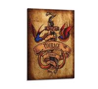 PPOXXFFE Courage Strength Faith Poster Poster Decorative Painting Canvas Wall Posters And Art Picture Print Modern Family Bedroom Decor Posters 08x12inch(20x30cm)