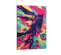PPOXXFFE Creepy Weird Cat Angel And M Poster Poster Decorative Painting Canvas Wall Posters And Art Picture Print Modern Family Bedroom Decor Posters 12x18inch(30x45cm)