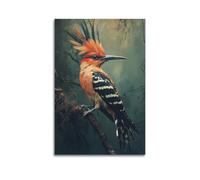 PPOXXFFE Hoopoe Bird on A Branch Poster Poster Decorative Painting Canvas Wall Posters And Art Picture Print Modern Family Bedroom Decor Posters 12x18inch(30x45cm)