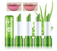 Pppanyidi Set of 4 Moisturising Lipsticks with Colour Changing Aloe Vera for Women, Magic Temperature Change Lip Gloss, Lip Balm, 4 Pieces, 1 Piece (Pack D)