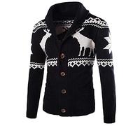 PPPPA Men Jumpers Sweaters Winter Pullover V Neck Knitted Top Sweatshirt Knitwear Knitted Christmas Men's Wool Blend Shawl Neck Cardigan Jeansian Men's Cardigan Long Sleeve Button Down Knit… A-Black