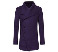 PPPPA Men's Wool Woolen Coat Long Trench Coat Winter Casual Jacket Slim Fit Overcoat Wool Trench Coat Casual Business Slim Mens Coats Thick Wool Coats Winter Jacket Long Elegant Outwear Slim