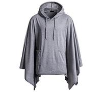 PPPPA Unisex Casual Hooded Poncho Cape Cloak Mens Loose Tops Irregular Hem Fashion Coat Hoodie Pullover with Pocket Winter Poncho Oversized Warm Wearable Blanket Cape Wraps Shawl Long