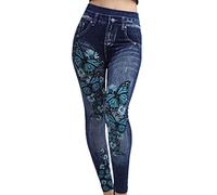 PPPPA Womens Denim Skinny Ripped Slim Jeans Flower Small Feet Trousers Ladies Butterfly Super Stretch Hip Jeans Women's Skinny Fit Jeans Stretch High Waisted Denim Jeggings with Pockets
