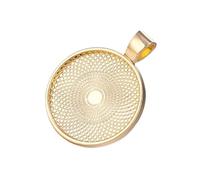 PPQIRU 10PCS 20/25/30mm Cabochon Pendant Base Setting Charms Blank Tray Bezel For Made Necklace Keychain DIY Jewelry Components Crafts(KC gold,20mm)