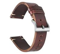 PPQIRU 1pcs Watch Bands For Men Women, Leather Quick Release Handmade Strap Soft Vintag For Men Women(RED,18mm)