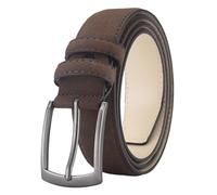 PPQIRU 2pcs Belt Men's Suede Belt Retro Trend Alloy Buckle Men's Belt Large Size Belt(Coffee,125cm)