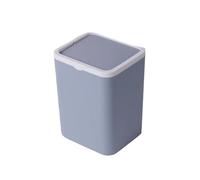 PPQIRU 2Pcs Mini Square Storage Bin With Lid, Plastic Desktop Trash Can, Compact Home Desk Wastebasket With Flip Top, Small Garbage Cont For desk(Light Bule)
