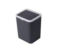 PPQIRU 2Pcs Mini Square Storage Bin With Lid, Plastic Desktop Trash Can, Compact Home Desk Wastebasket With Flip Top, Small Garbage Cont For desk(Dark Grey)