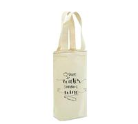 PPQIRU Canvas Reusable Single Wine Tote Bag for Wedding, Birthday,Travel,Party,Double 2 Bottle for Bottles(Two Wine Bag)