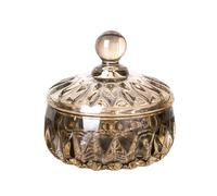PPQIRU Creative Candy Jar Crystal Glass Candy Boxs Household Transparent Sugar Jar Snack Storage Bottels With Lid For Food Storage(Gold,10.5 * 11.5cm)