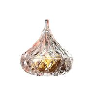 PPQIRU Creative Candy Jar Glass Water Drop Candy Jar With Lid Jewelry Box Decorative Ornaments Dried Fruit Plate(8 * 8.5cm)