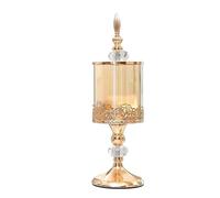 PPQIRU Crystal Glass Candy Jar Sweet Storage Jar With Lid Rose Candy Jar Gold-plated Storage Home Decoration(10 * 33.5cm)