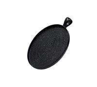 PPQIRU Fit 30x40mm Oval Cabochons Pattern Glass Cameos Black Frame Settings Bezel Tray For DIY Necklace Making Accessories 5pcs(Color4)