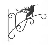 PPQIRU Hanging Basket Brackets 2 PCS 11.8inch Curved Plant Hanger Heavy Duty Black Iron Bracket for Bird Feeder Lanterns for Flower Baskets Wind Chimes(Black B)