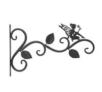 PPQIRU Hanging Basket Brackets 2 Pcs 11.8inch Hanging Plant Bracket Hook Heavy Duty Black Iron Hanger Rustic Home Decor for Flower Baskets Wind Chimes(Black A)