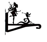 PPQIRU Hanging Basket Brackets 2 Pcs Enchanting Fairy Metal Wall Hook - Elegant Wrought Iron Bracket for Indoor & Outdoor Decor, Perfect for Hanging Plants