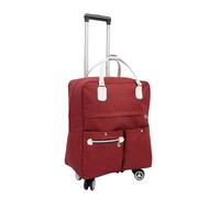 PPQIRU Rolling Duffle Bag with Wheels Waterproof Duffel Portable Travel Suitcase Unisex Expandable Folding Luggage Bags with Wheel Night Overnight(Red)