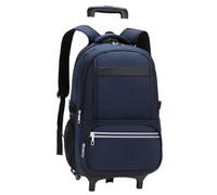 PPQIRU School Bag with Wheels Schoolbag with Wheels Wheeled Bookbag for Primary Middle School Boys Rolling School-Backpack School Trolley Bag Rolling Luggage(Blue 2 Wheels)