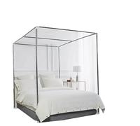 PPQIRU Stainless Steel Bed Canopy Frame 21mm 4 Corner Post Bed Canopy Mosquito Netting Bracket without Net Stainless Steel Frame for(2.0mx2.2m)