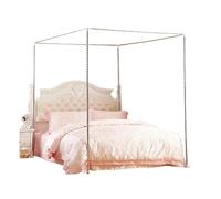 PPQIRU Stainless Steel Bed Canopy Frame Stainless Steel Bed Canopy Bracket Mosquito Net Frame for 16mm 4 Corner Netting Fan Bar Support NO(120x200cm)