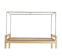 PPQIRU Stainless Steel Bed Canopy Frame Student Dormitory Bed Retractable Bracket Stainless Steel Mosquito Net Rack Upper and Lower Bunk Shading Curtain Pole(Presser foot device,W80xH110xL190cm)