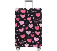 PPQIRU Suitcase Cover 2pcs Luggage Cover Luggage Compartment Stretch Fabric Suitcase Protector Baggage Dust Case Cover for18-32 Inch Long-Lasting Travel Case(Black Love,M)