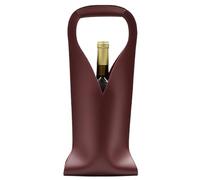 PPQIRU Wine Packaging Bag Fake Leather Tote Carrier Stylish Bottle Champagne Protective with Handle for Party for Bottles(Red)