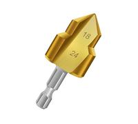 PPR Lifting Stepped Drill 25mm 1pc Water Pipe Connection,Gold 25mm | High speed steel,titanium coated,wear resistant,durable,hexagonal shank,low cutting resistance,for PPR pipe repair