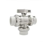 PPR Three-Way Ball Valve L/Y Type Water Distributor Pipe Fittings DN20 DN25 Brass Material Movable Joint 3/4" 1"(White 25PPR)