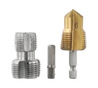 PPR Water Pipe Internal Thread Opener for PVC Fittings - Stepped Reaming Tapping Drill 6.35mm Hex Shank(B)