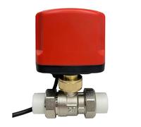 PPR20/25/32/40/50 PPR Motorized Ball Valve Hot Melt Double Union 2-Wire/3-Wire Waterproof IP65 Electric Water Valve 220V AC(220VAC-CR04,PPR32)