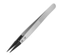 PPS Plastic Tipped Tweezers, Straight, fine Pointed Tips, Stainless Steel Body, ESD Safe. ENGINEER ptz-41