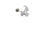 ppSs12 Capricorn on a Pin Badge made of fine English pewter Posted by Created By Jake