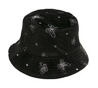PPSTYLE Baseball Cap for Men Women Adjustable Dad Hat Cotton Classic Sports Trucker Hats Running Fishing Golf Caps Sun Visor Hat Unisex Butterfly Embroidery Velvet Bucket Hat Black